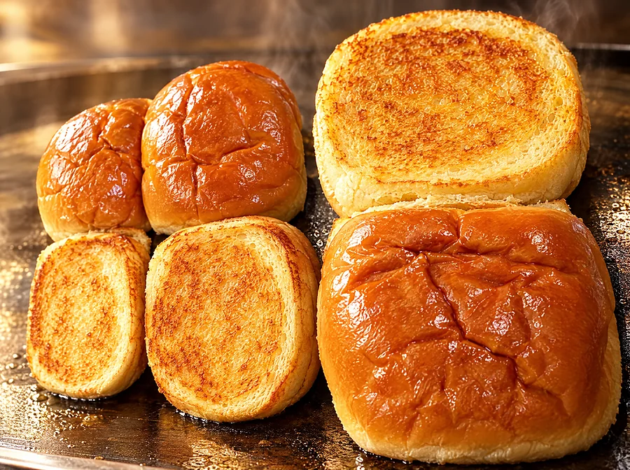 Goldbraun getoastete Potato Buns