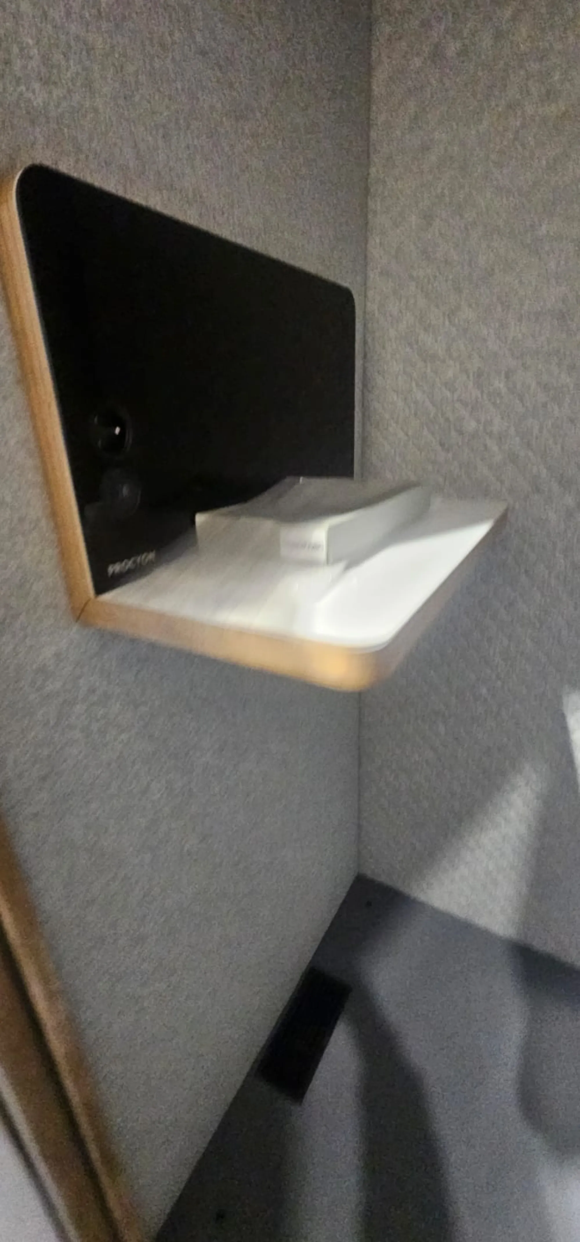 Cabine Stand Up reconditionnée, appui-dos bleu