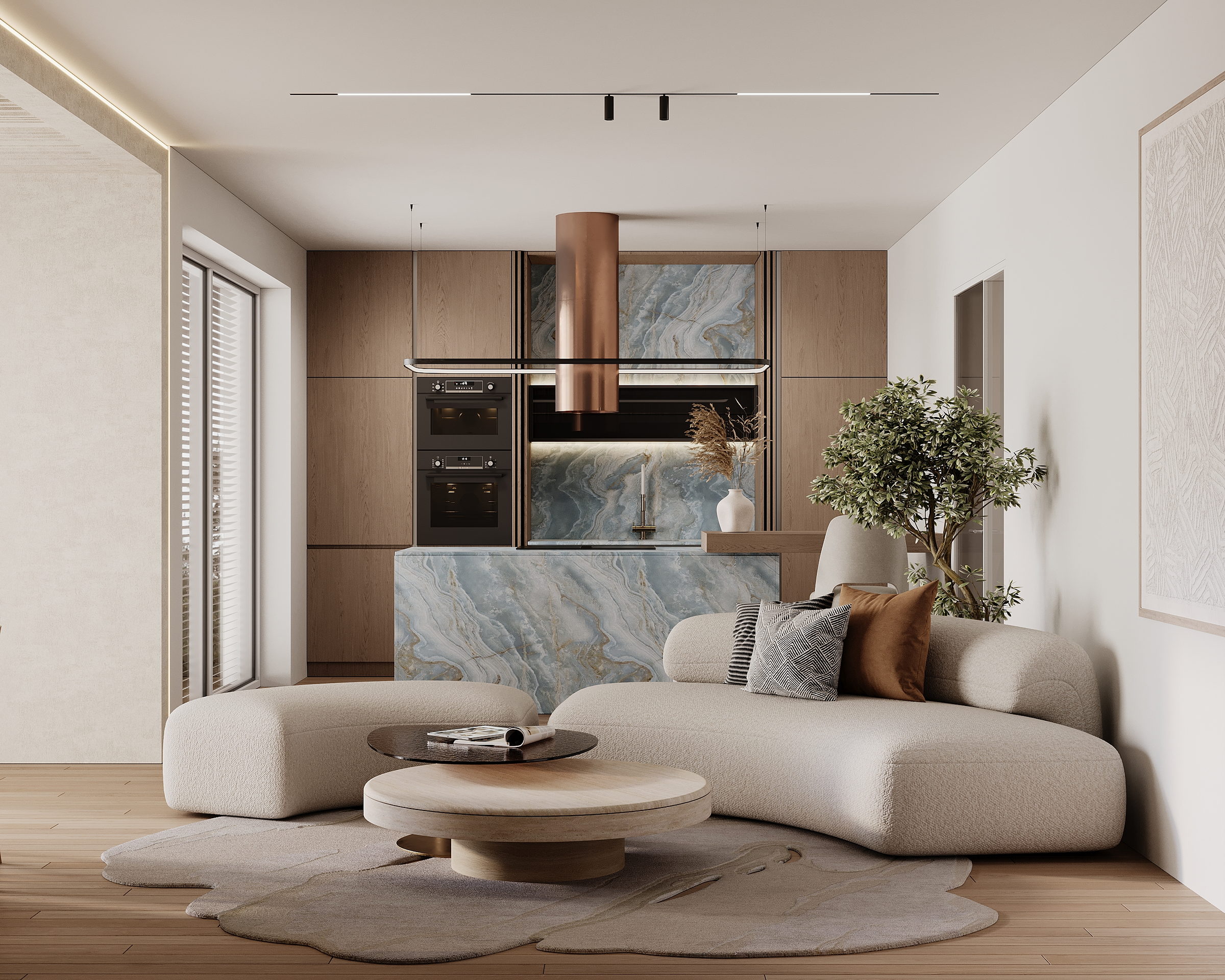 Top 4 – Wohn- und Essbereich (Ausstattungsbeispiel), Living above the Lake