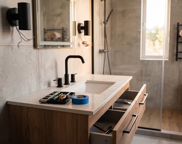 Bathroom finish and fixture installation