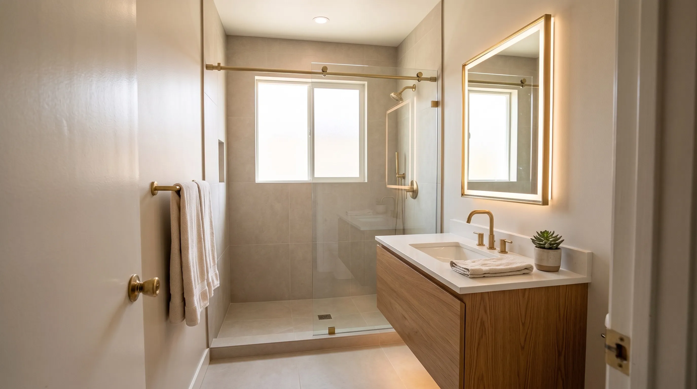 Bathroom after remodeling by New Castle Construction