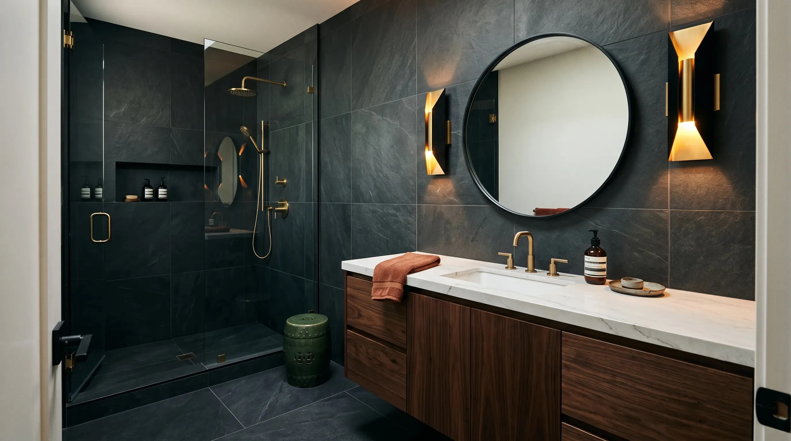 Bold and moody bathroom design style