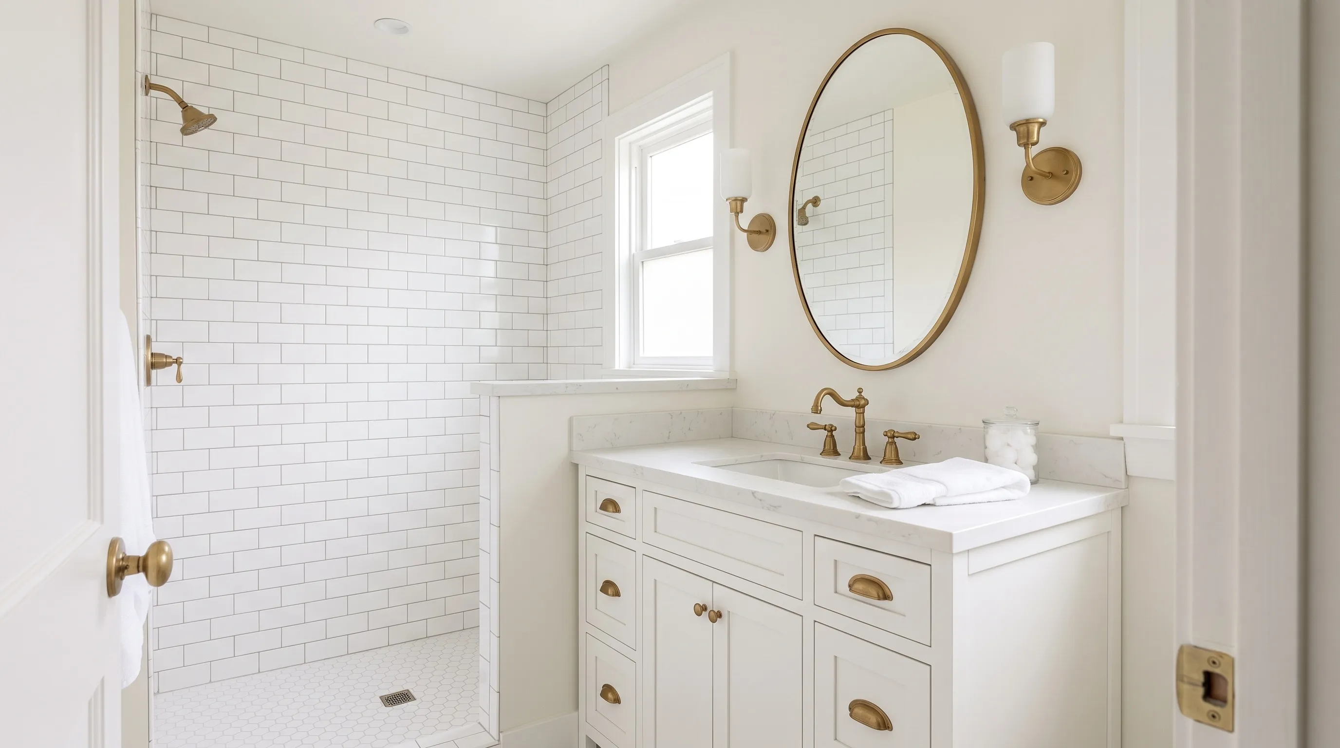 Classic white bathroom design style