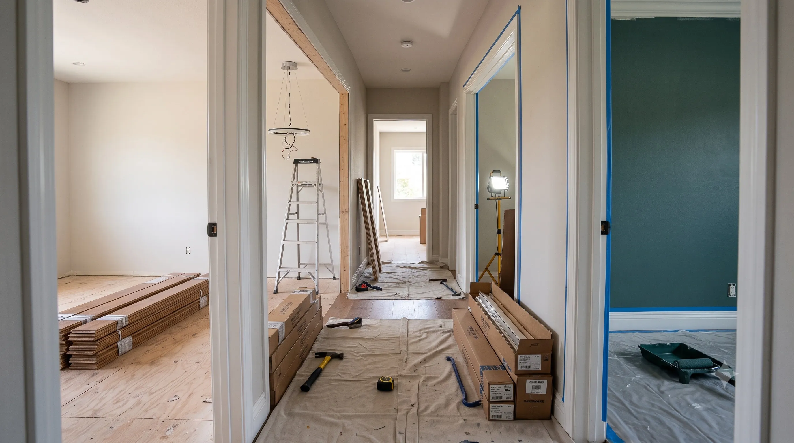 Interior living space remodeled by New Castle Construction