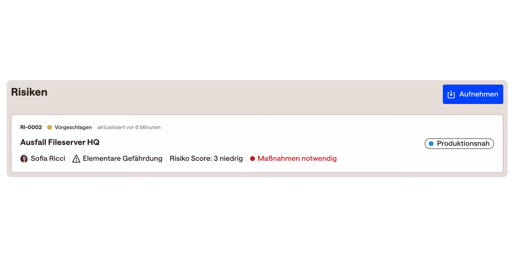 Darstellung eines Risikos