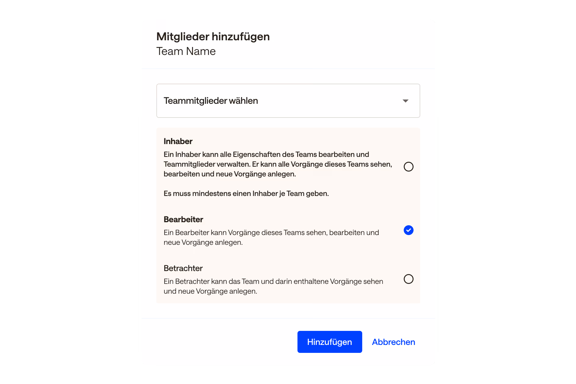 Darstellung der Rechtevergabe im Ariadne Maßnahmenmanagement-Modul