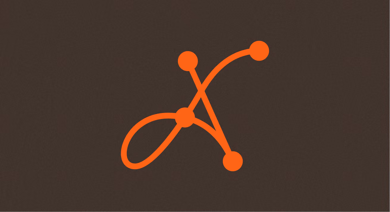 Das Ariadne-Signet in Orange auf braunem Grund