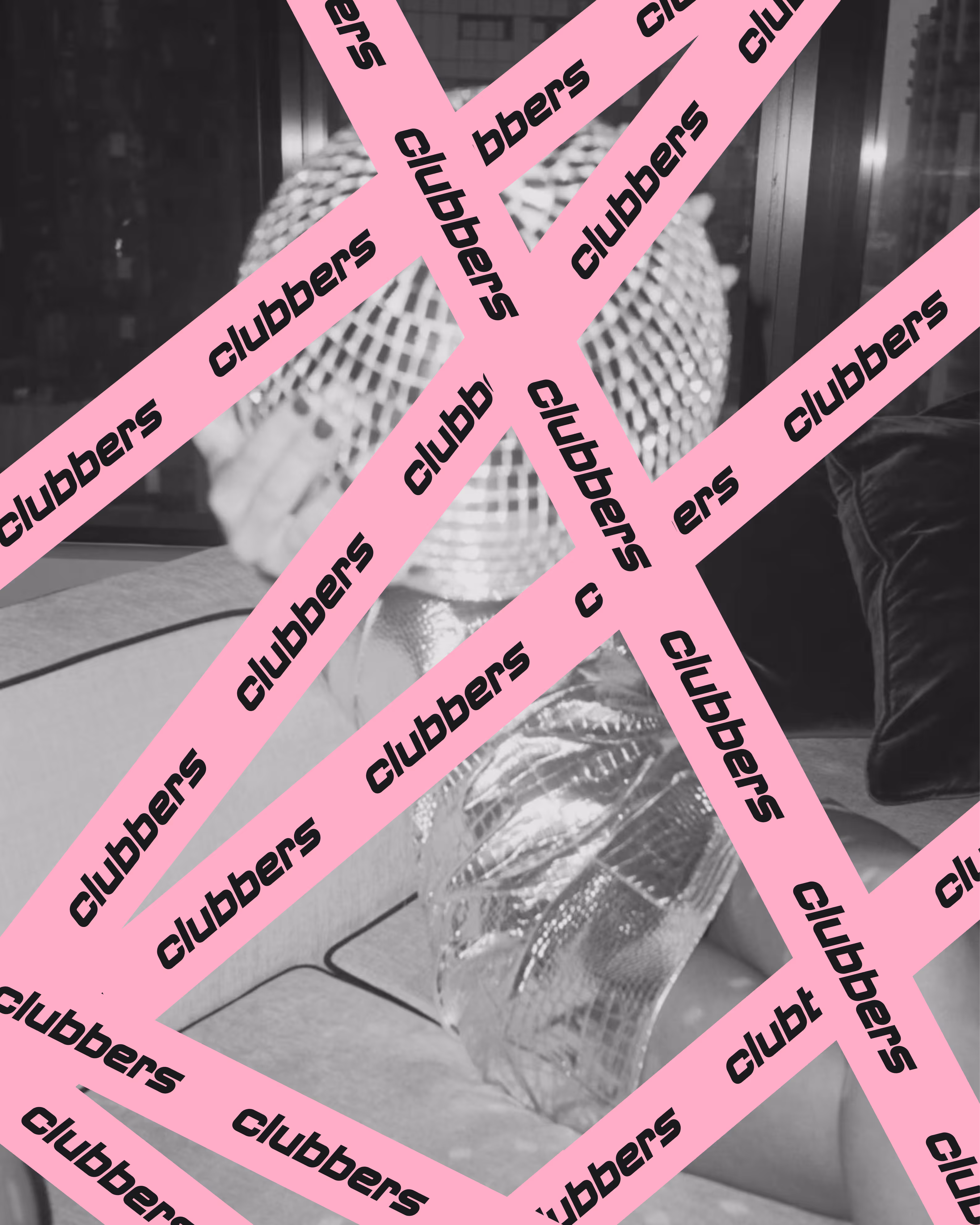 Exemple d'application de l'identité visuelle pour Clubbers