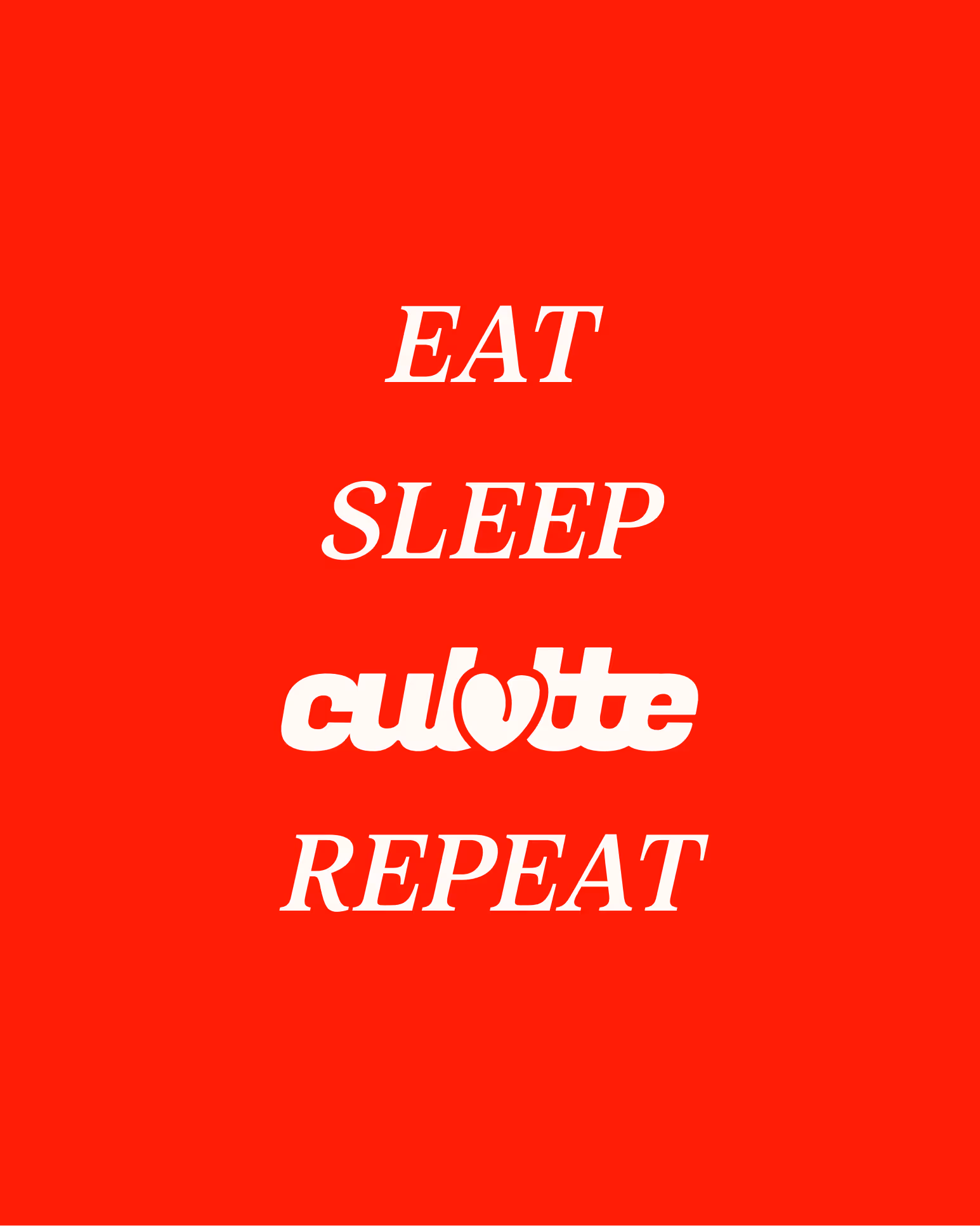 Illustration "Eat, Sleep, Culotte, Repeat" avec le logo