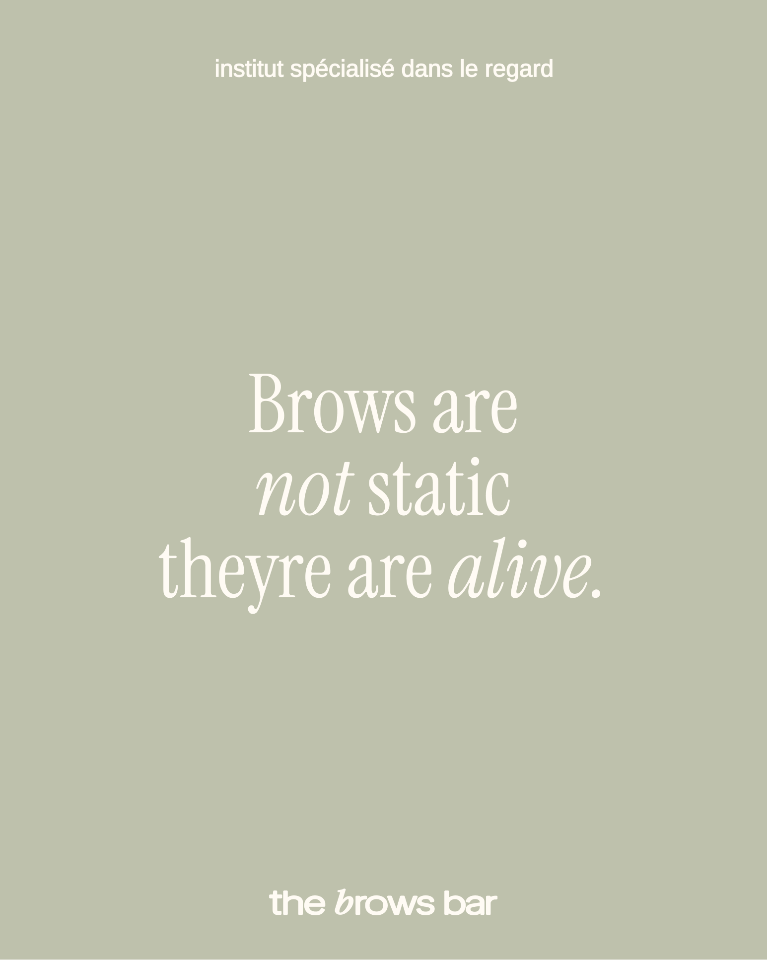 Exemple d'application de l'identité visuelle de The Brows Bar