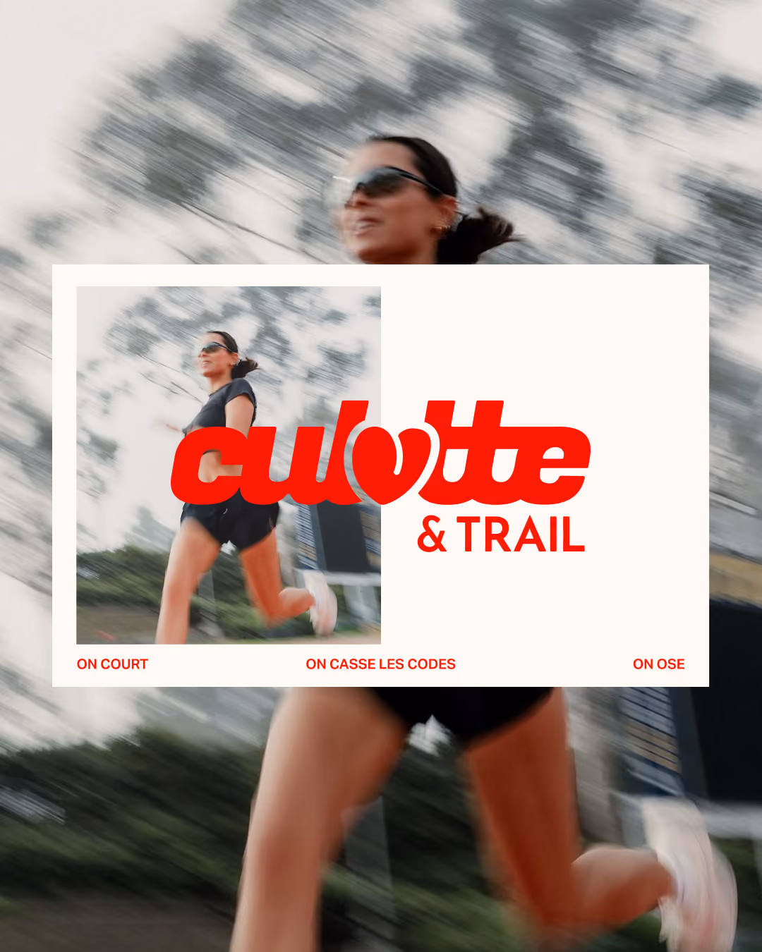 Exemple d'application de l'identité visuelle de Culotte & Trail