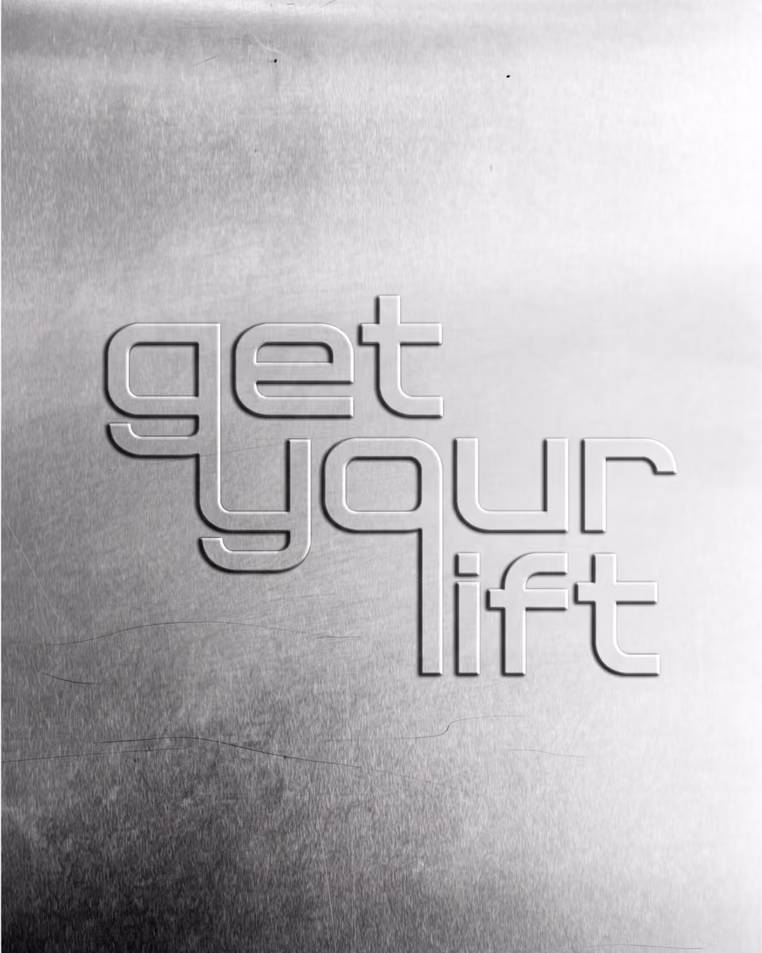Exemple d'application de l'identité visuelle pour GET YOUR LIFT