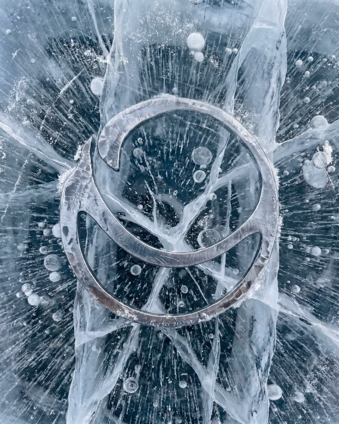 Exemple d'application de l'identité visuelle pour Le Cryomancien