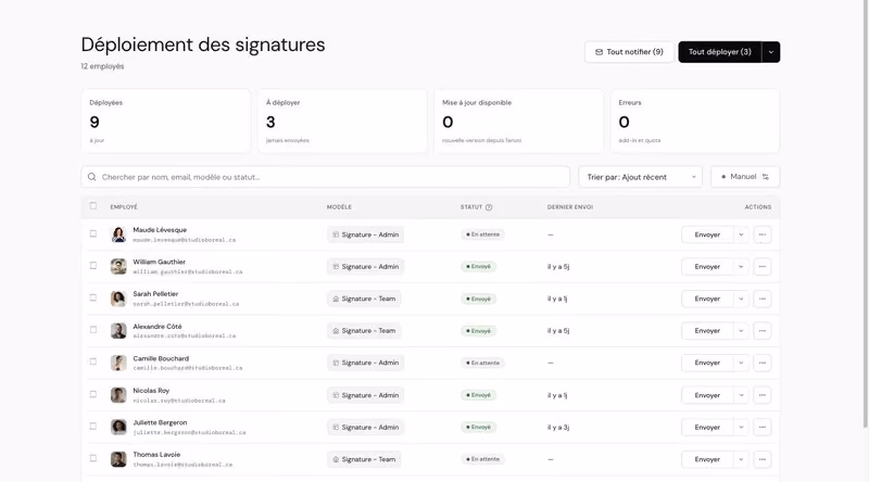 Déploiement GENSY.EMAIL