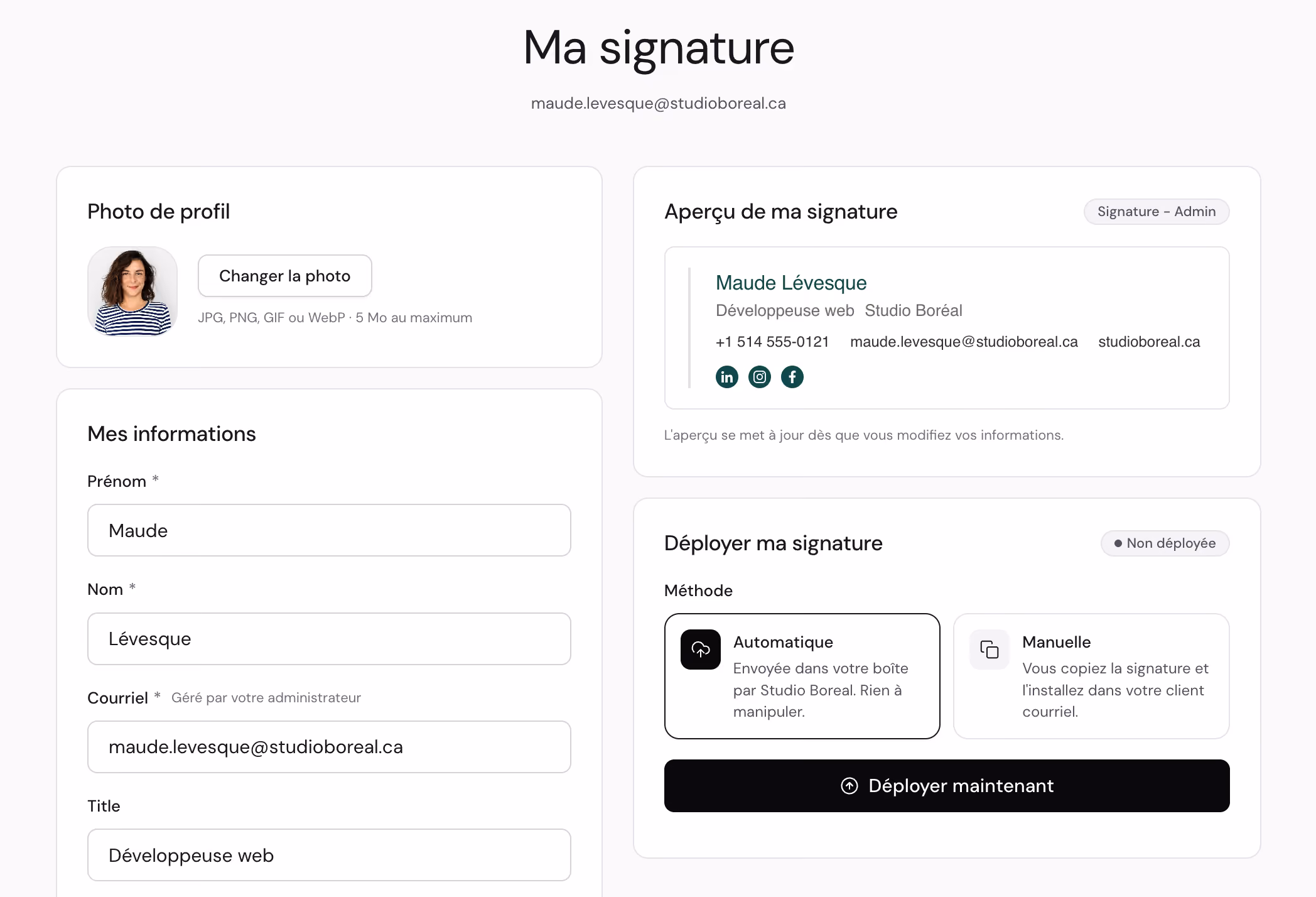 Portail employé GENSY.EMAIL