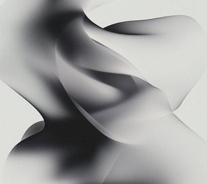 Abstract flowing silk in monochrome