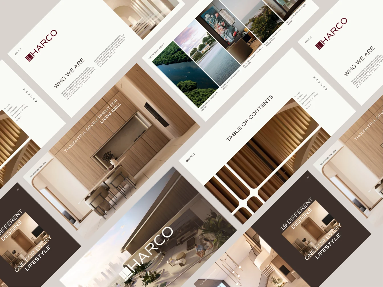 Spreads from the HARCO company profile deck