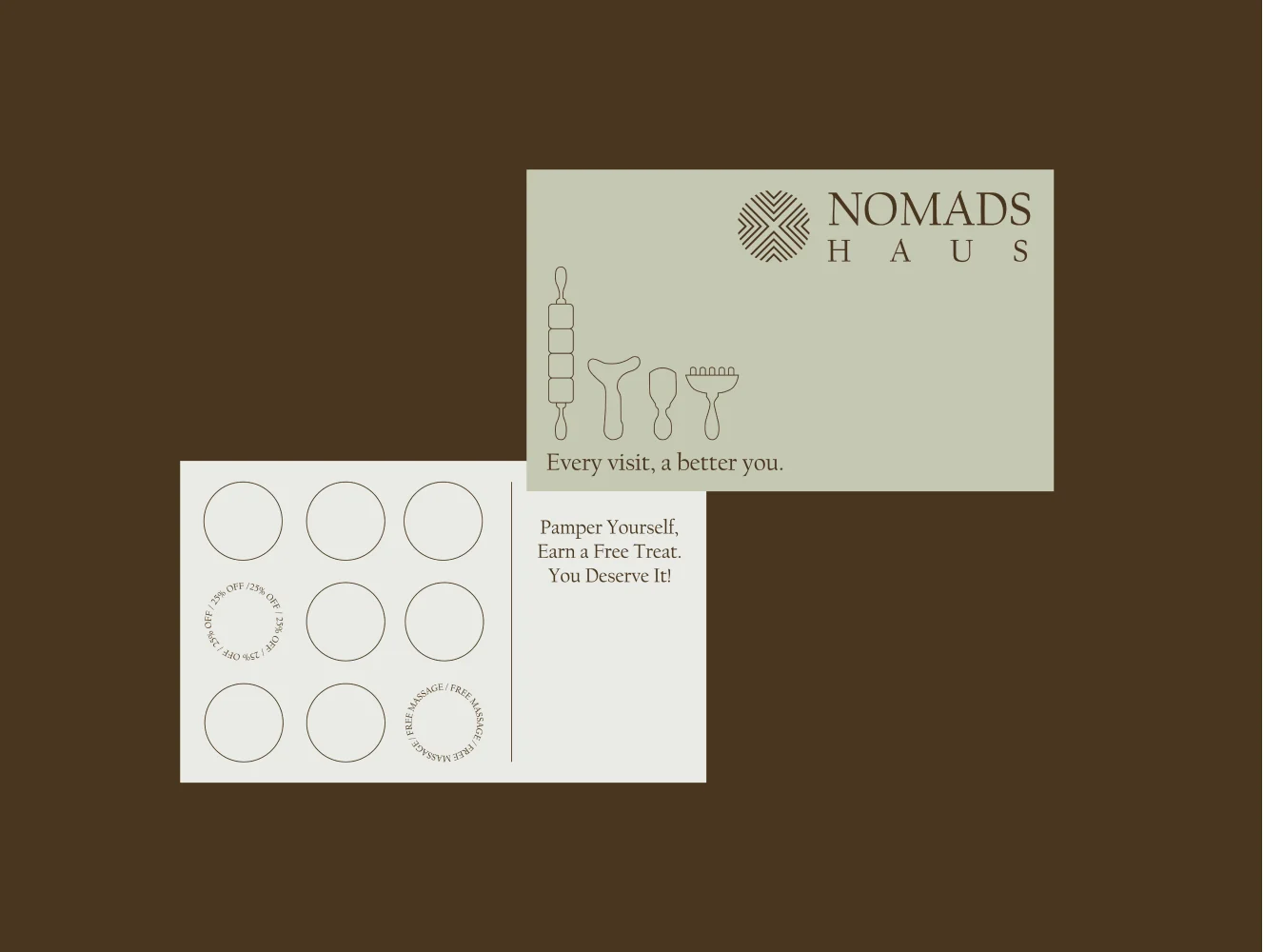 Nomads Haus stationery and loyalty cards