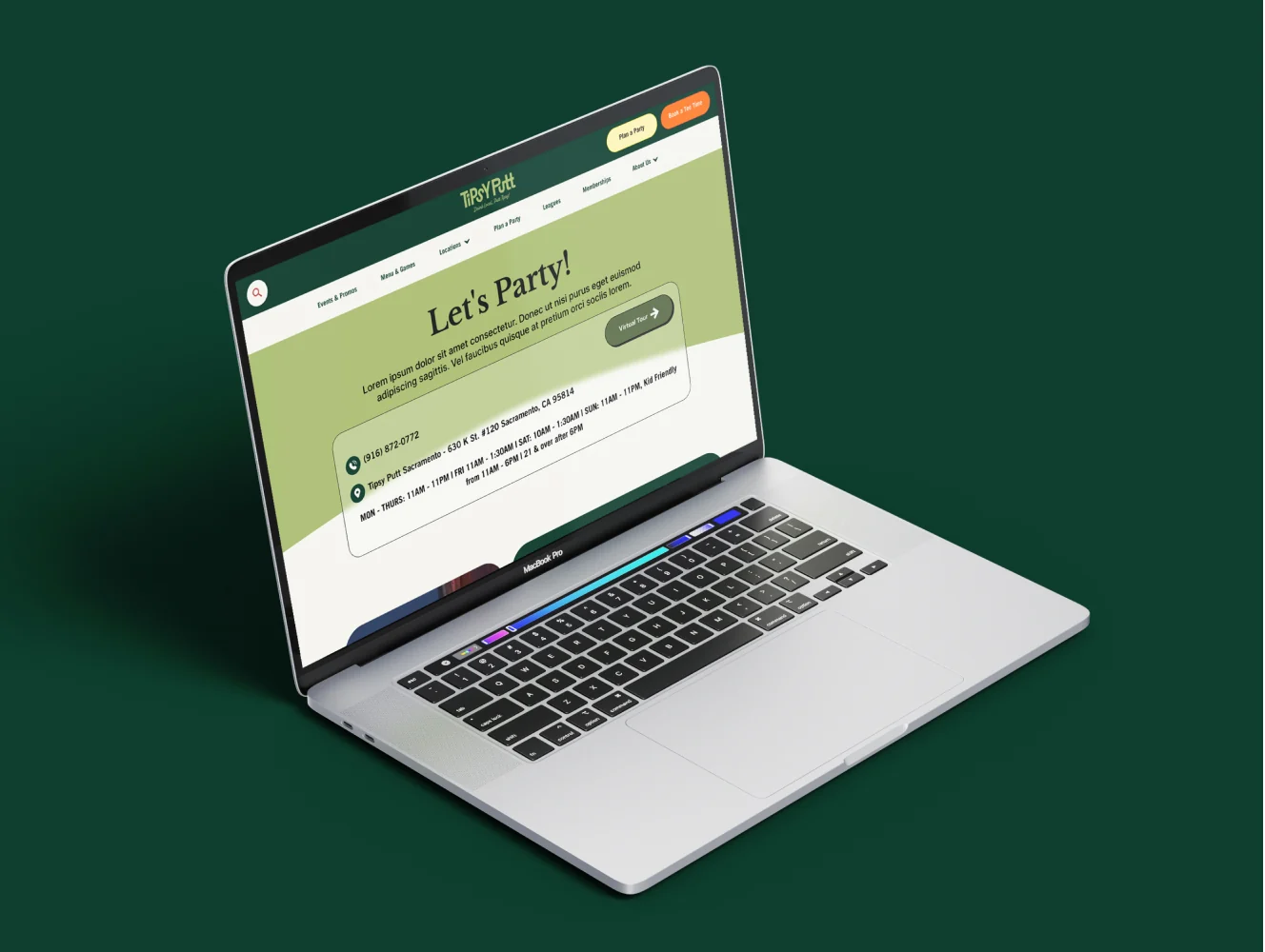 Tipsy Putt website design