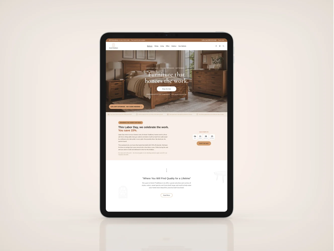 Amish Traditions website design