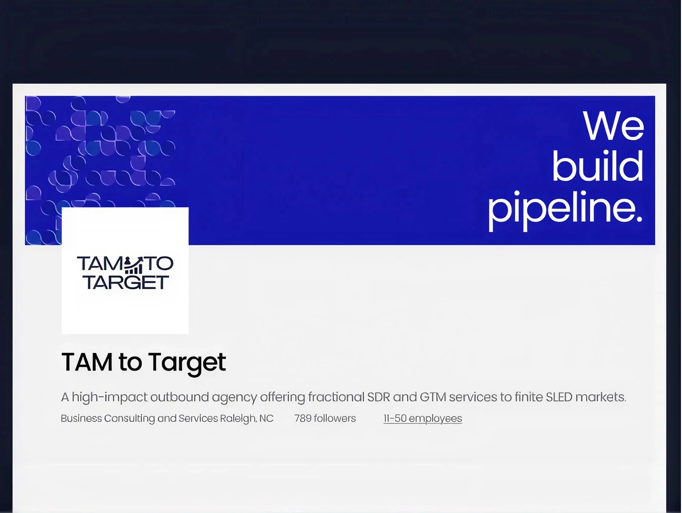 TAM to Target LinkedIn banner