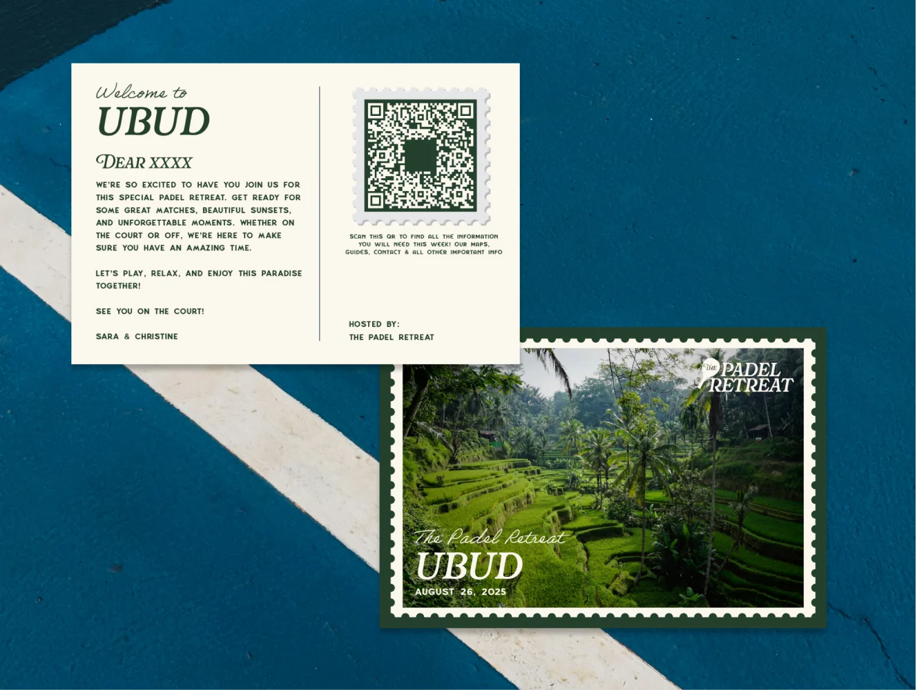 The Padel Retreat postcards