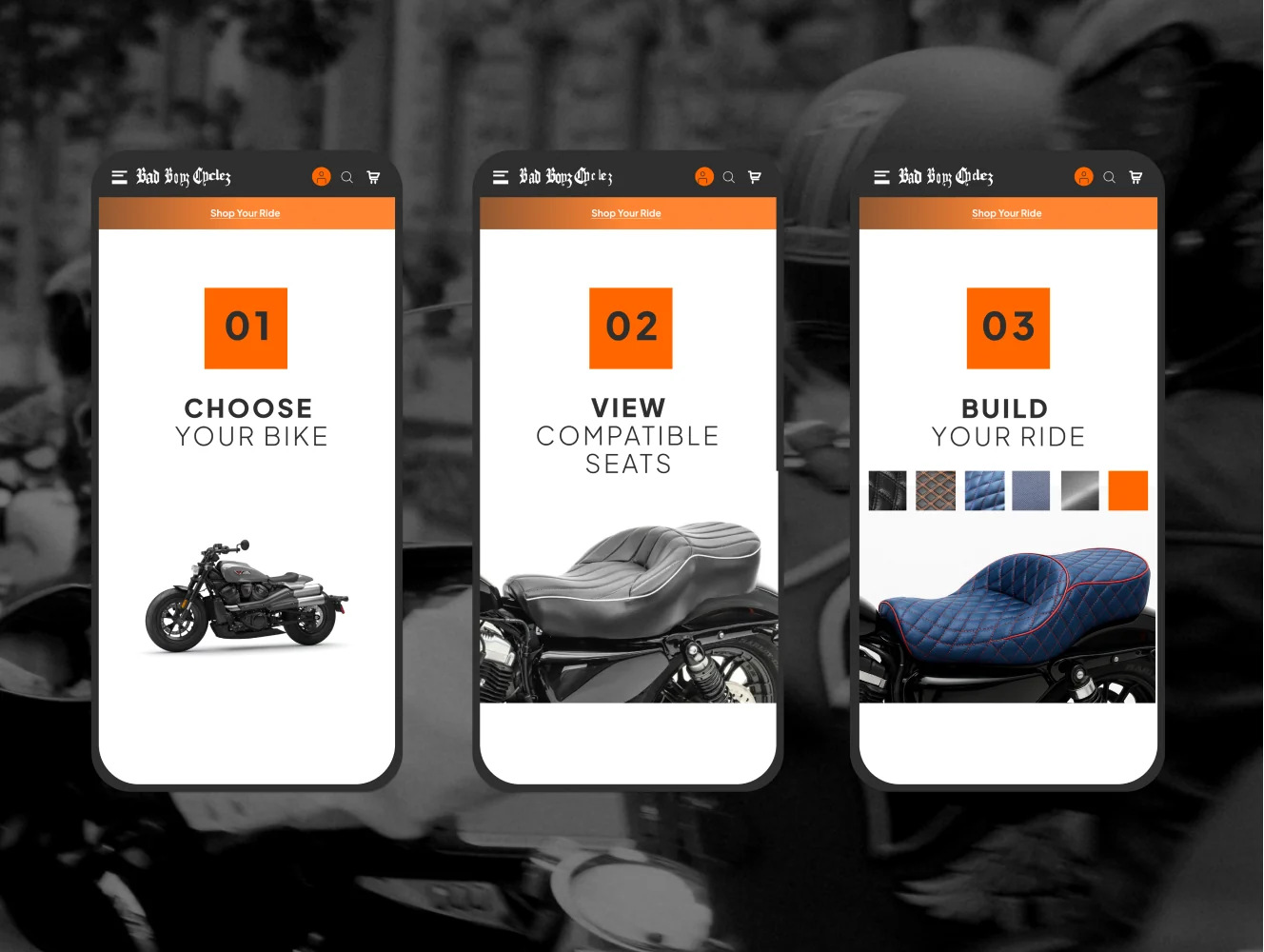 The Bad Boyz Cyclez seat configurator