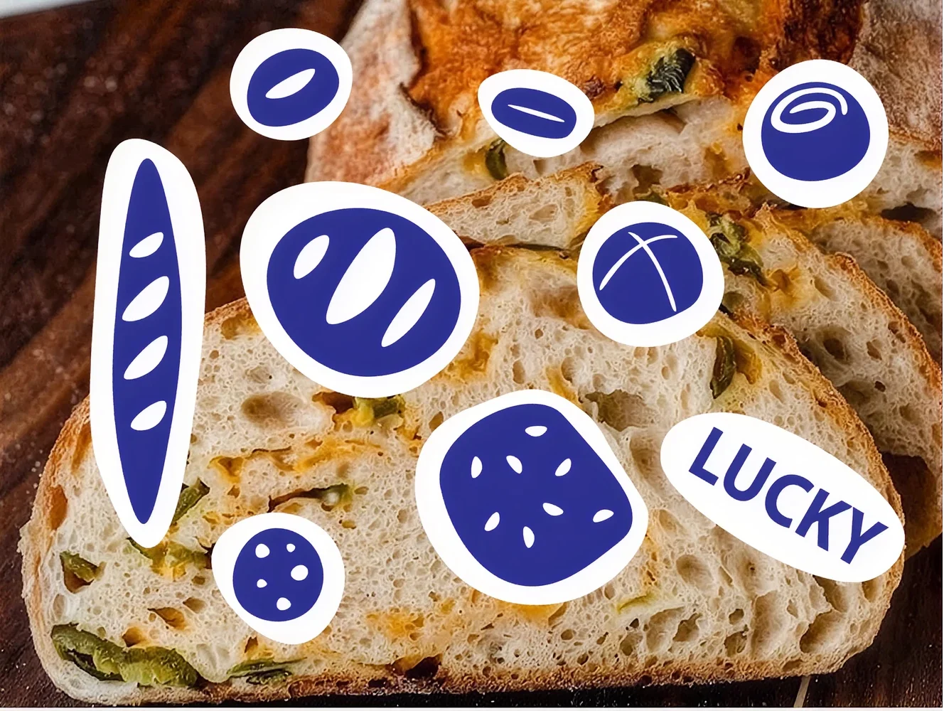 Lucky Bakery brand illustrations