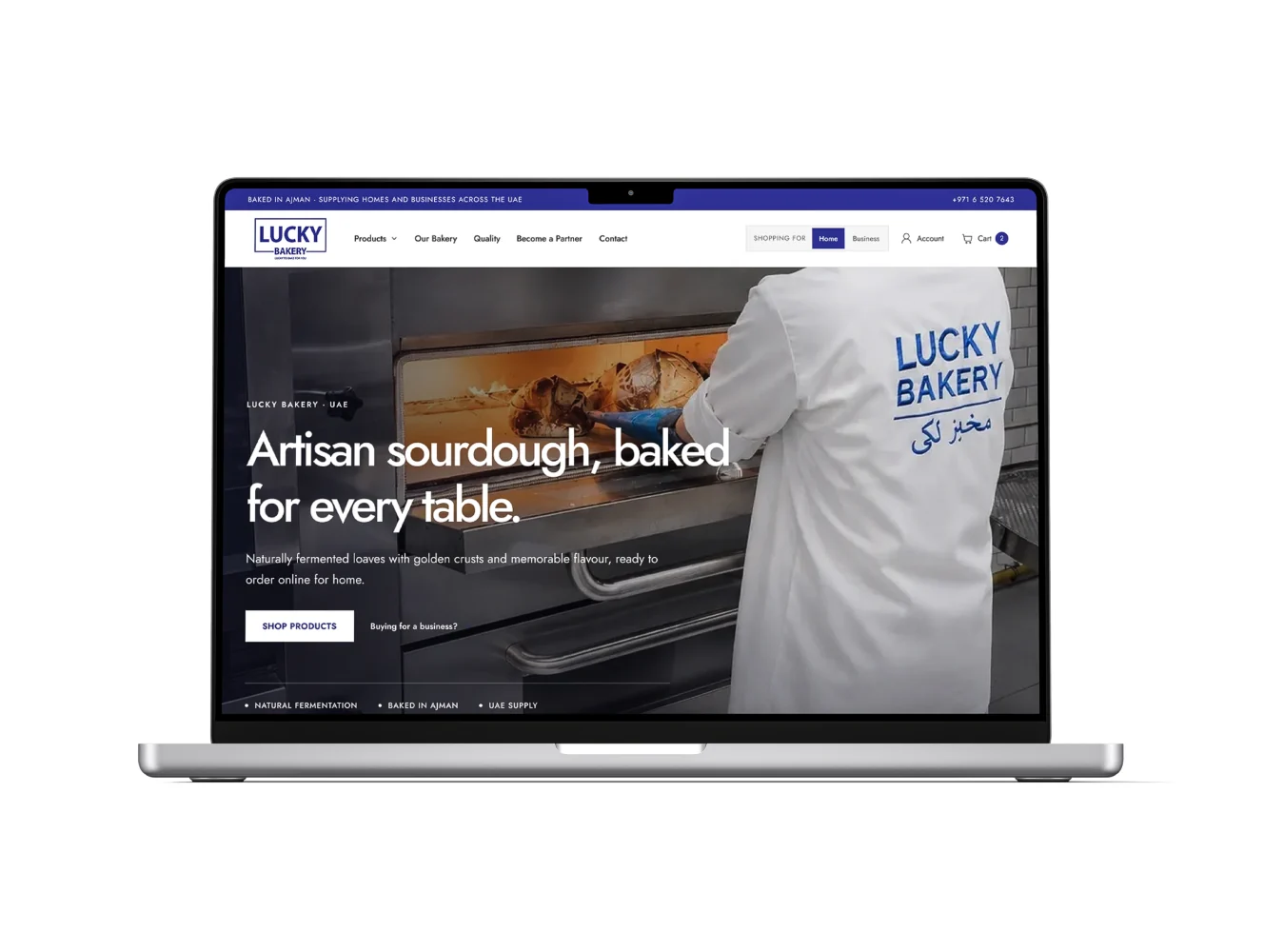 Lucky Bakery website design