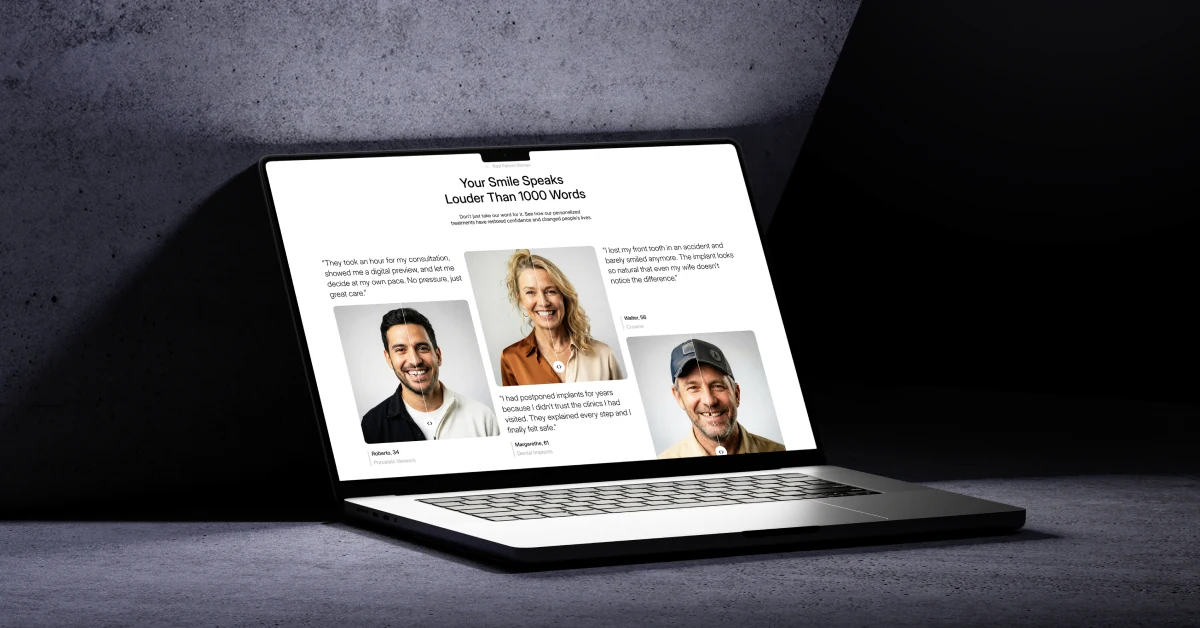 Website design shown on a laptop mockup