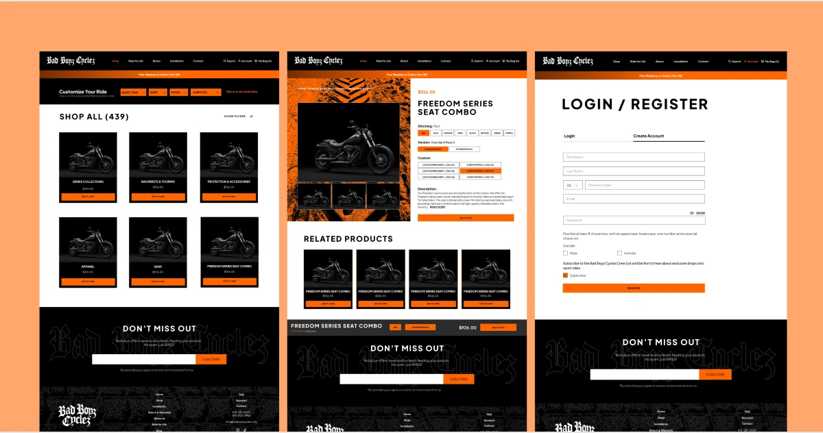 Product interface screens from an ALIF UI design system