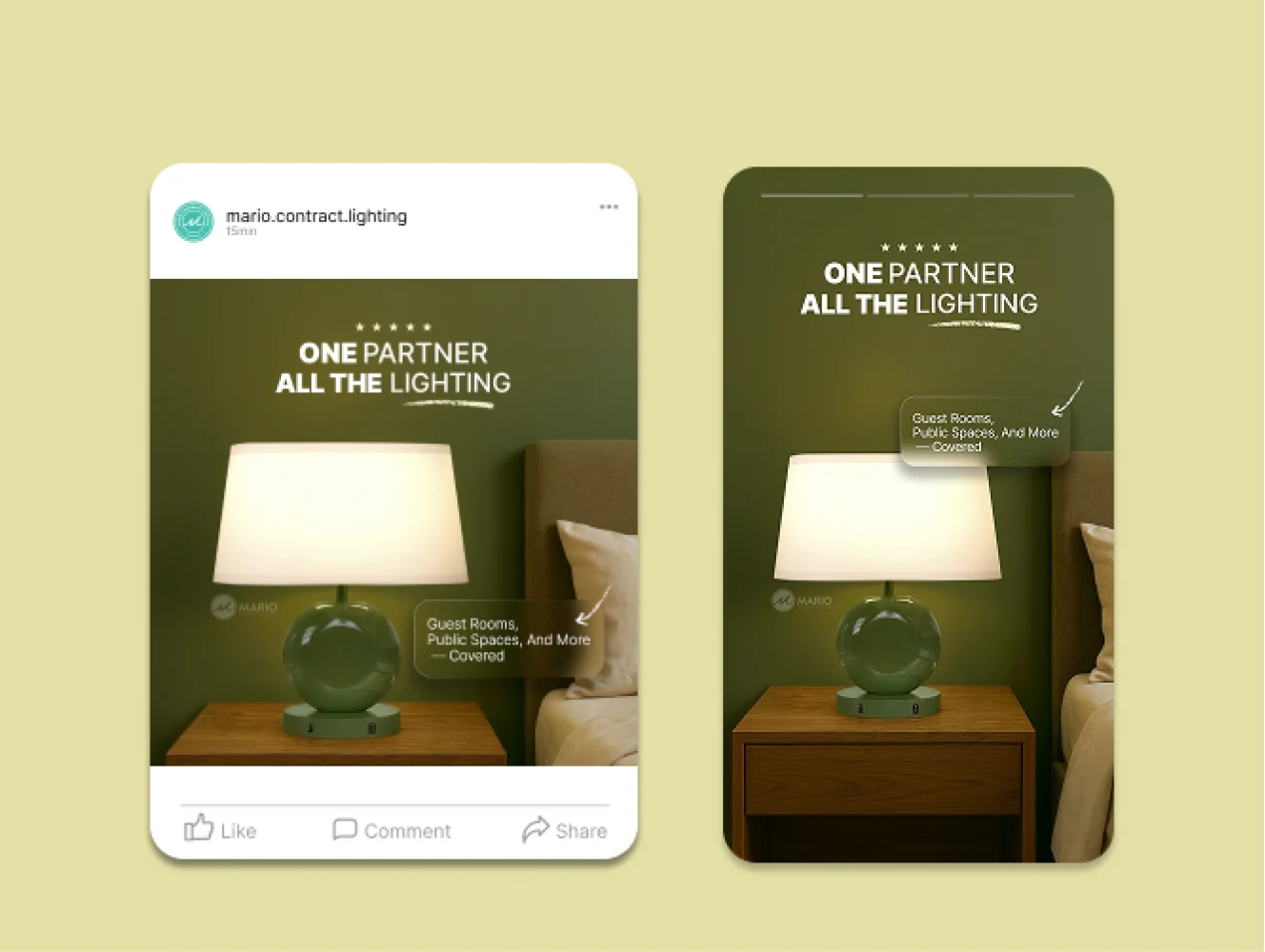 Mario Contract Lighting Instagram ad design