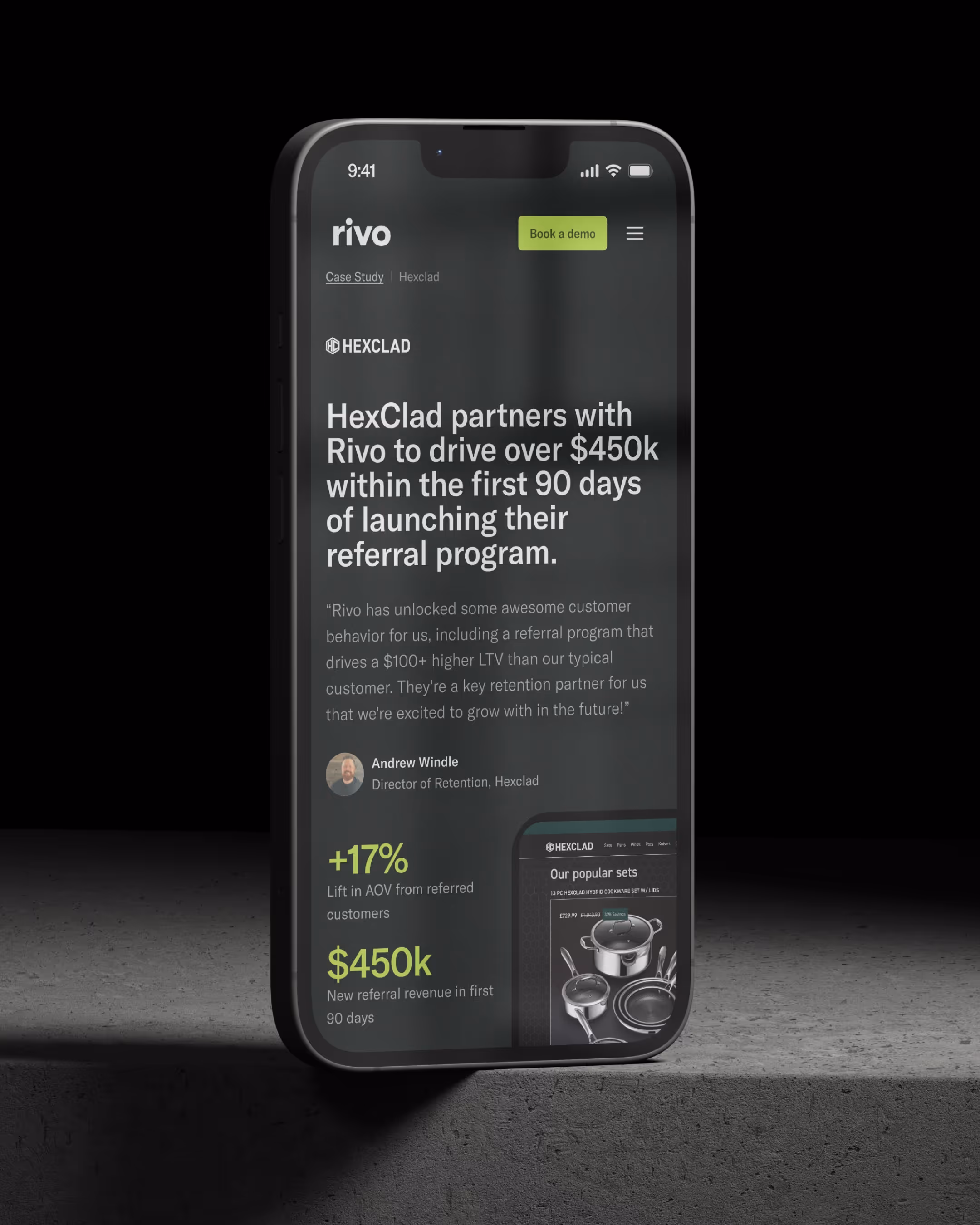 Rivo Case Study Template on iPhone