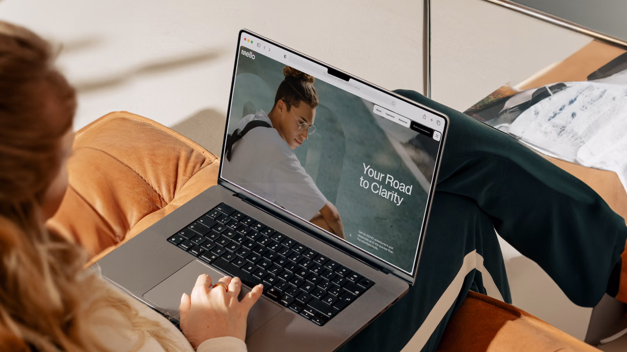 Mello website on laptop