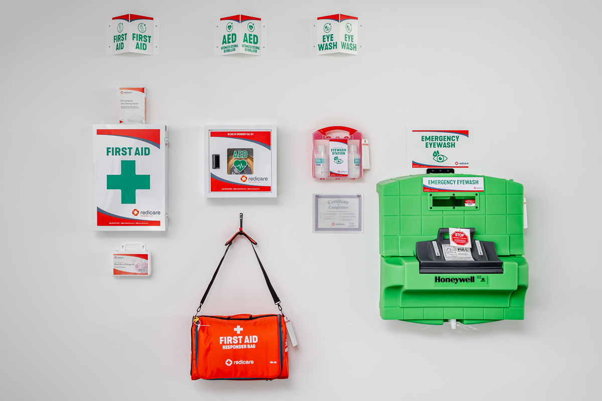 Redicare first aid equipment supplied to a workplace