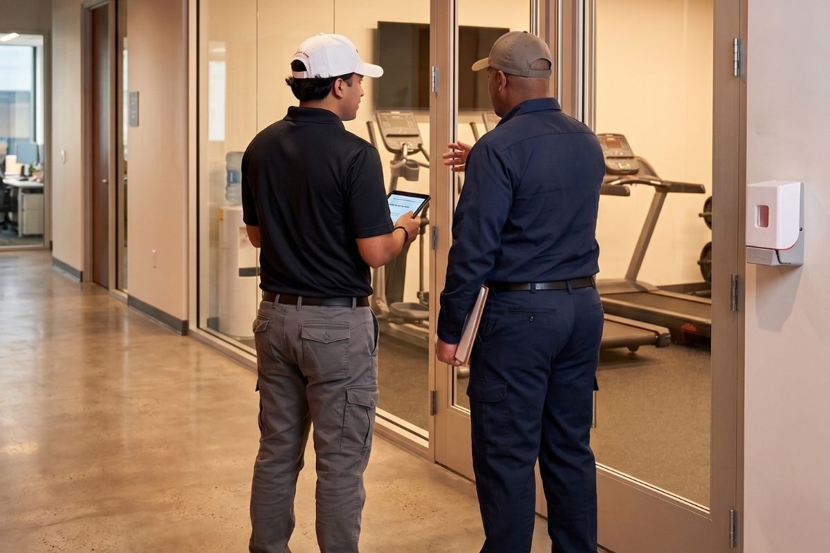 A Redicare representative inspecting a facility during the planning stage
