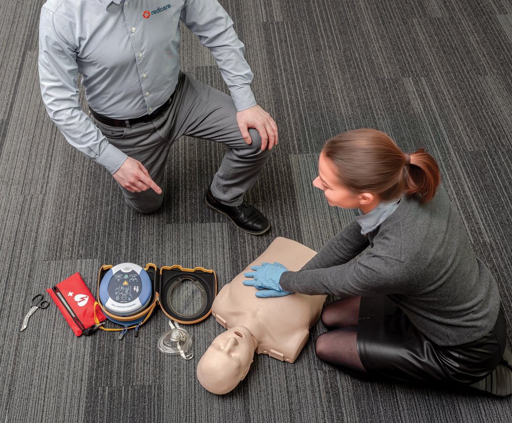 A Redicare instructor leading a first aid training session