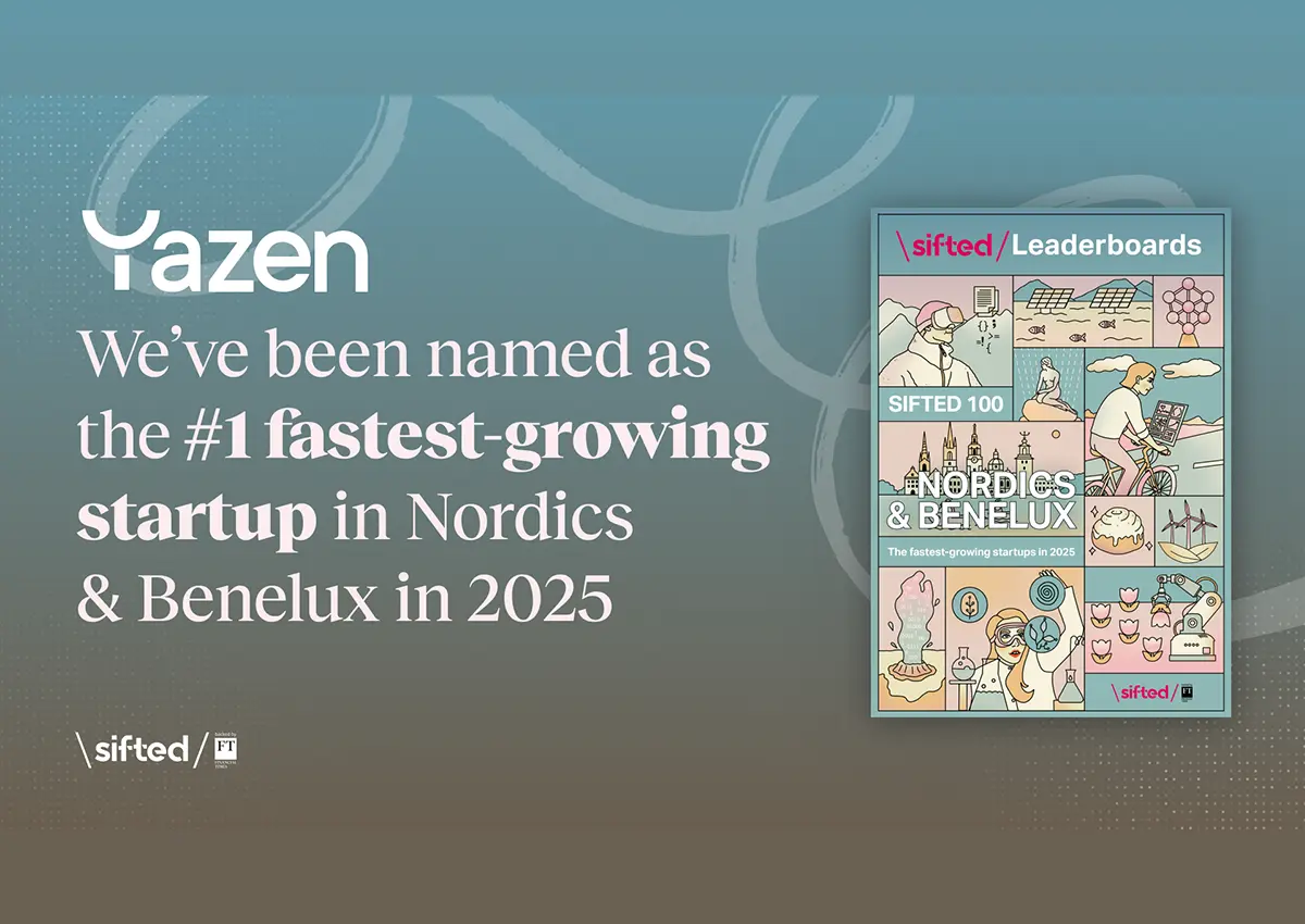 Yazen named the #1 fastest-growing startup in Nordics & Benelux in 2025 by Sifted.