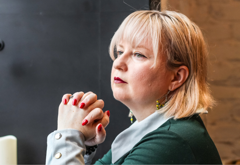 A thoughtful woman