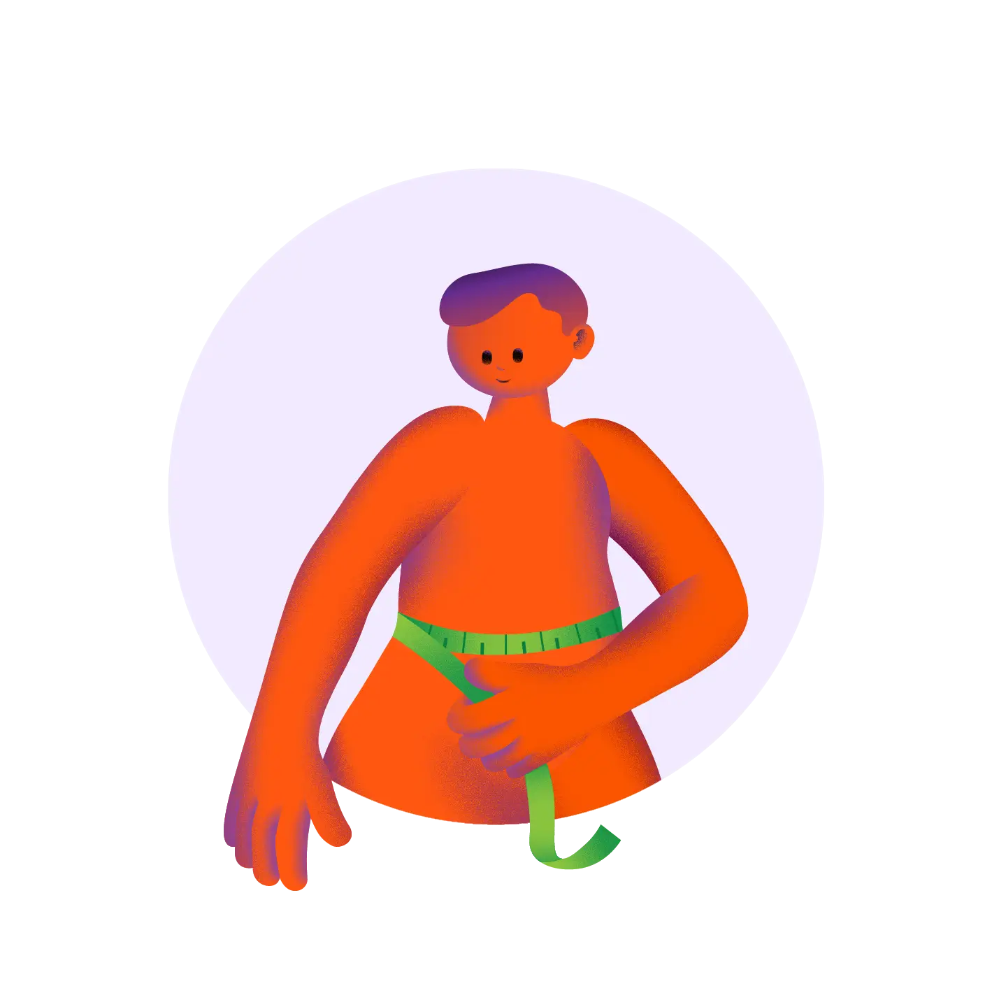 Illustration of a person measuring their waist.