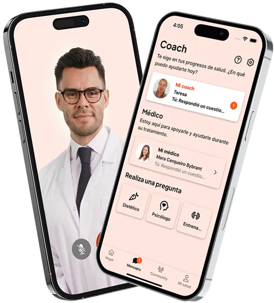 Two phones showing a doctor and the Yazen app