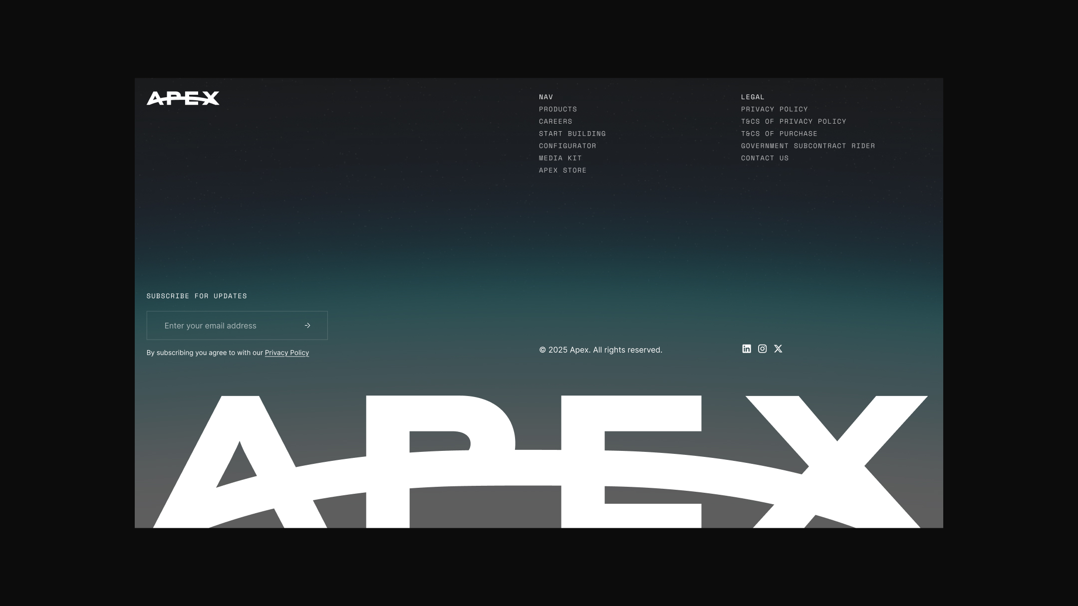Apex — footer