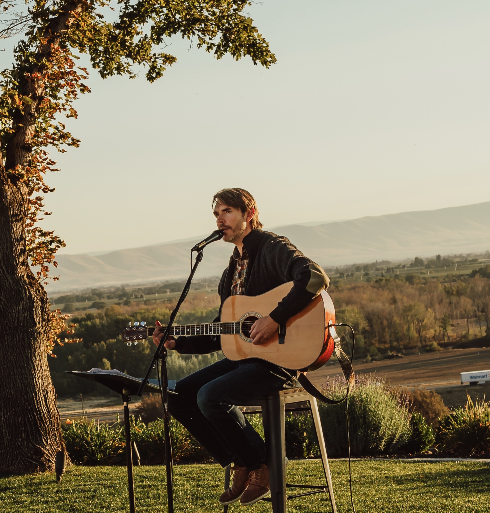 Owen Kortz performing live in the tasting room at 14 Acres Vineyard & Winery