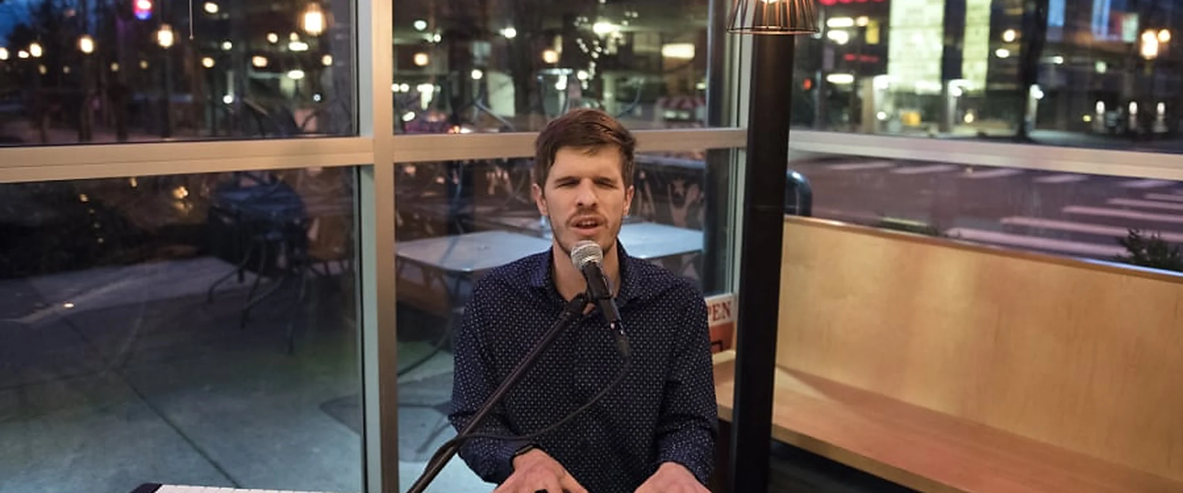Mac Potts performing live in the tasting room at 14 Acres Vineyard & Winery
