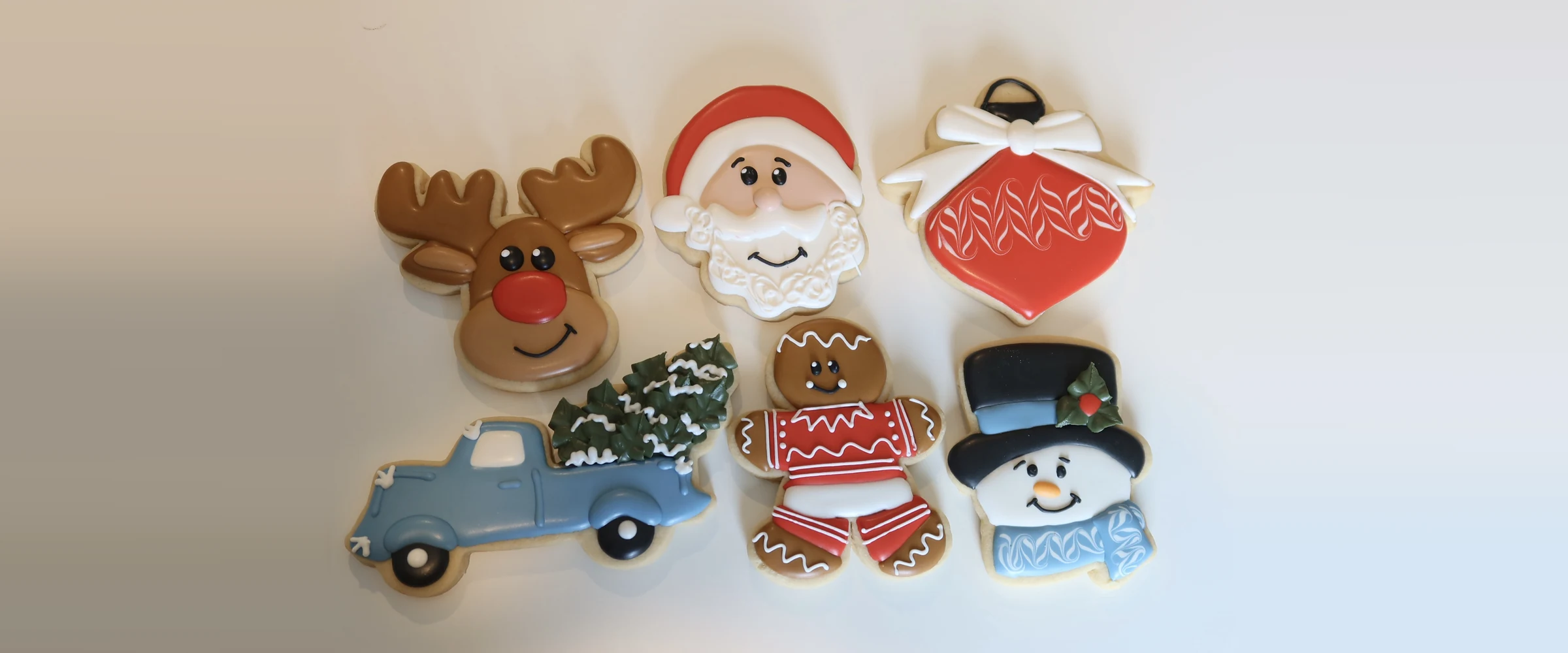 Decorated Christmas cookies on a table in the tasting room at 14 Acres Vineyard & Winery