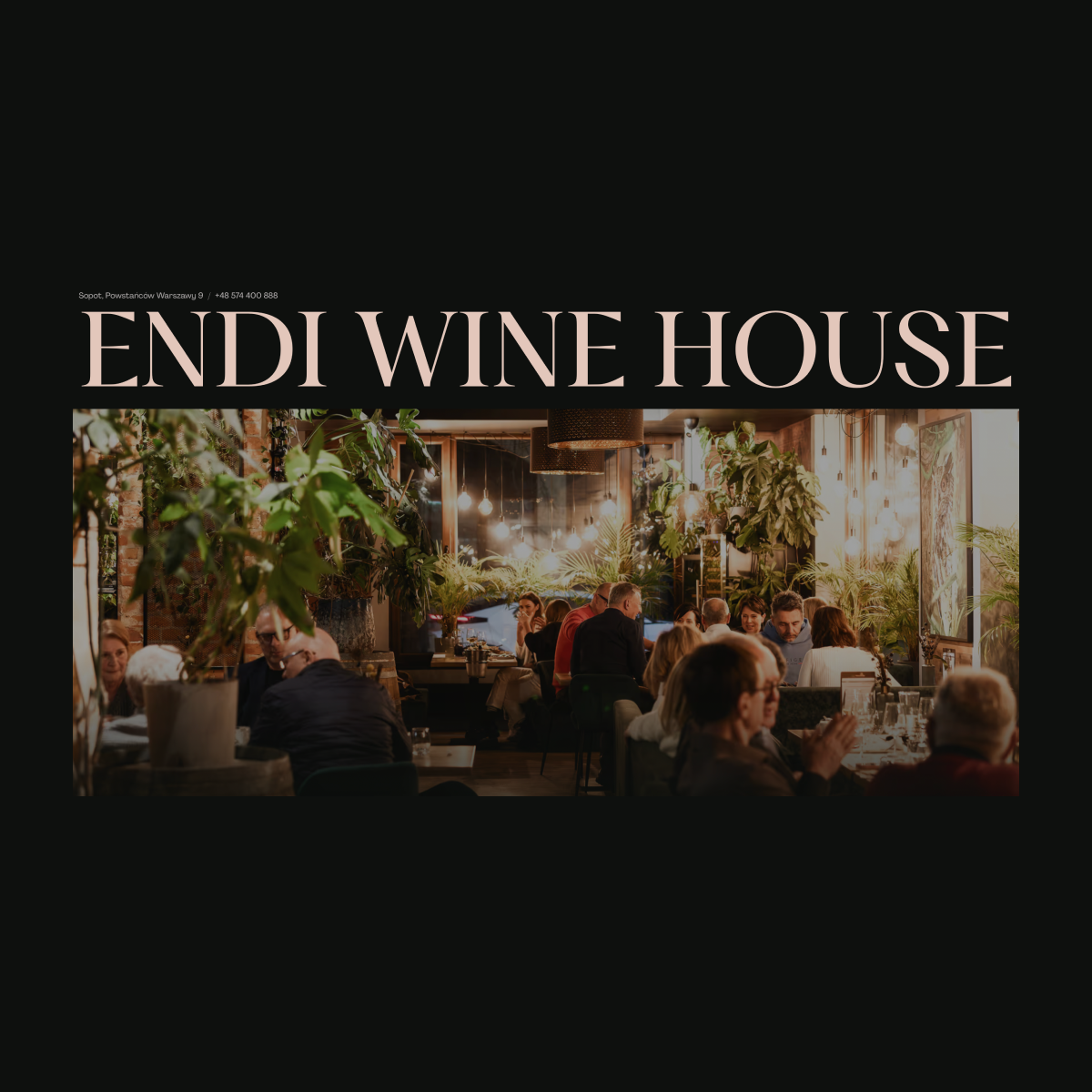 Strona dla sopockiej restauracji Endi Wine House wdrożona w Webflow. Klimatyczna, zmysłowa estetyka oddaje charakter miejsca — nowoczesna kuchnia sezonowa i dobry wybór wina.
