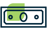 Banknote icon with a green accent highlight