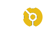Yellow circular technology icon with a stylized atom or orbit symbol in white.