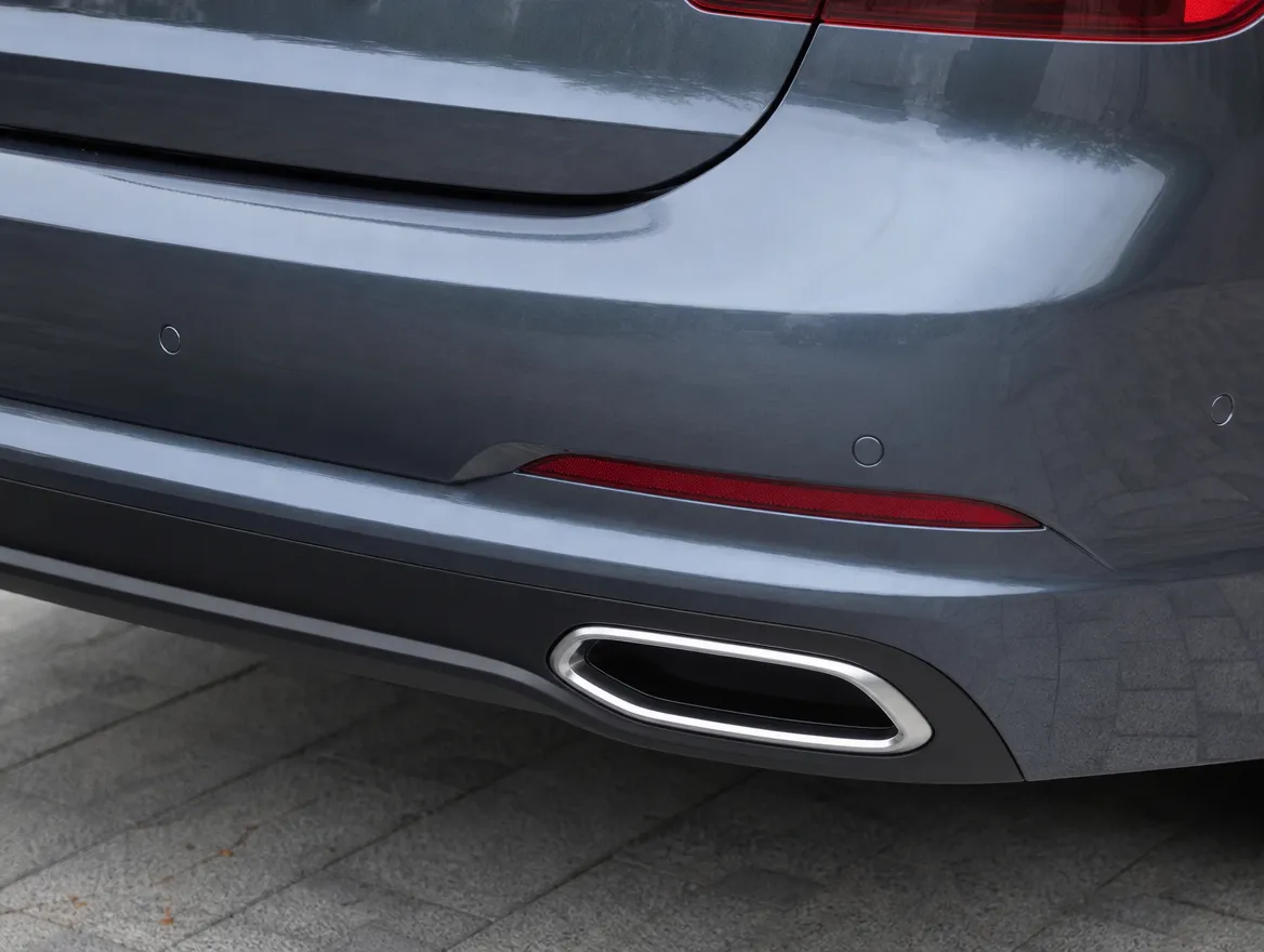 Car bumper corner with fresh colour matched paint