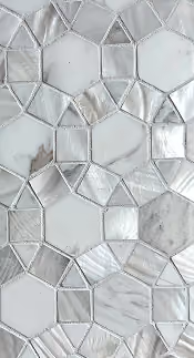 White and gray marble hexagon mosaic tile flooring sample